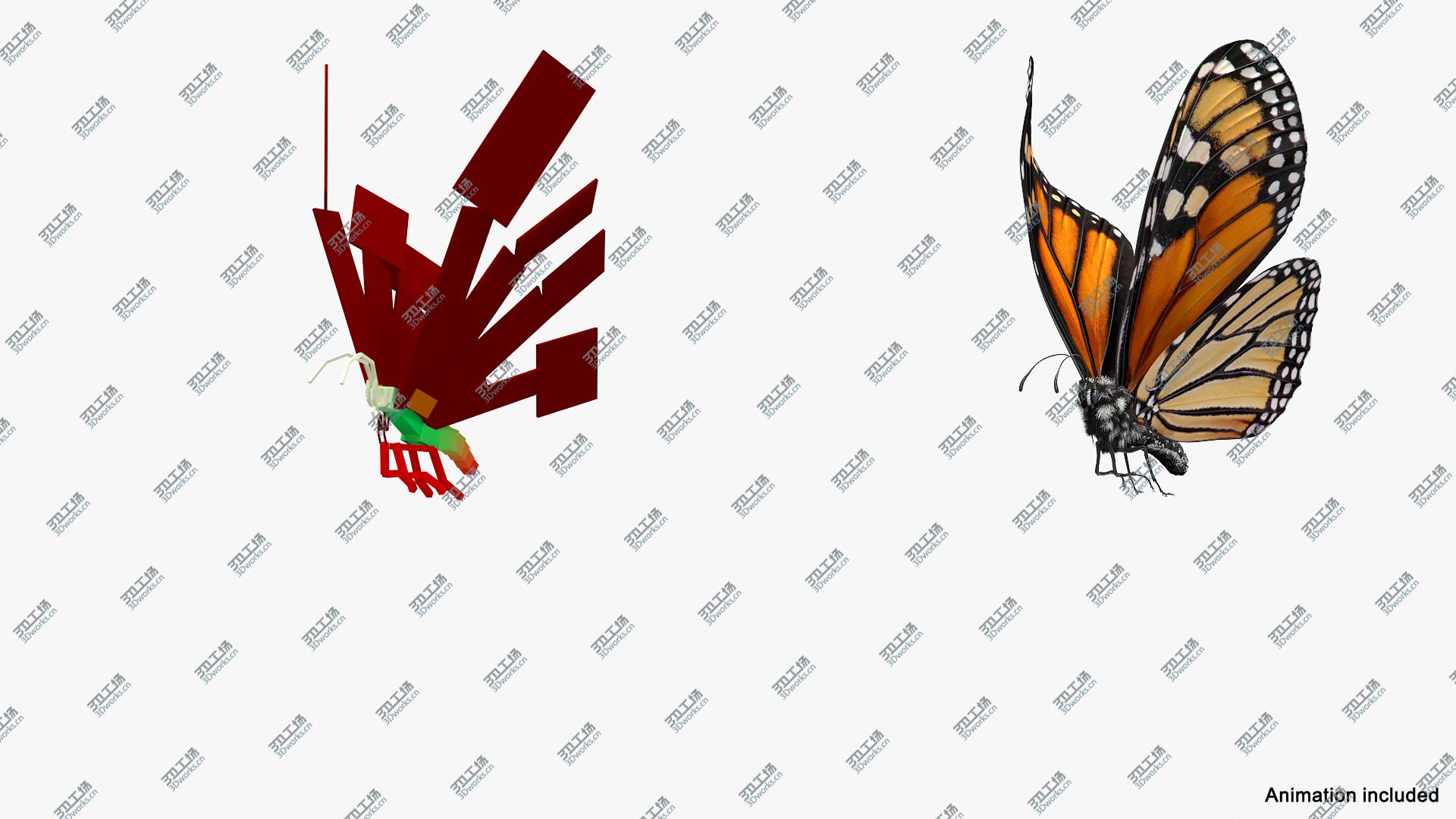 images/goods_img/20210319/Animated Flying Monarch Butterfly Fur Rigged 3D/4.jpg